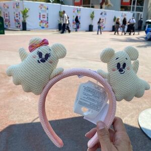Disney Parks Adorable Halloween Pink Ghost Ears Headband